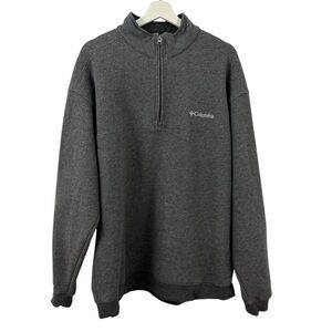 Columbia Hart Mountain Sweatshirt Mens Large Gray Fleece 1/4 Zip Pullover Size L